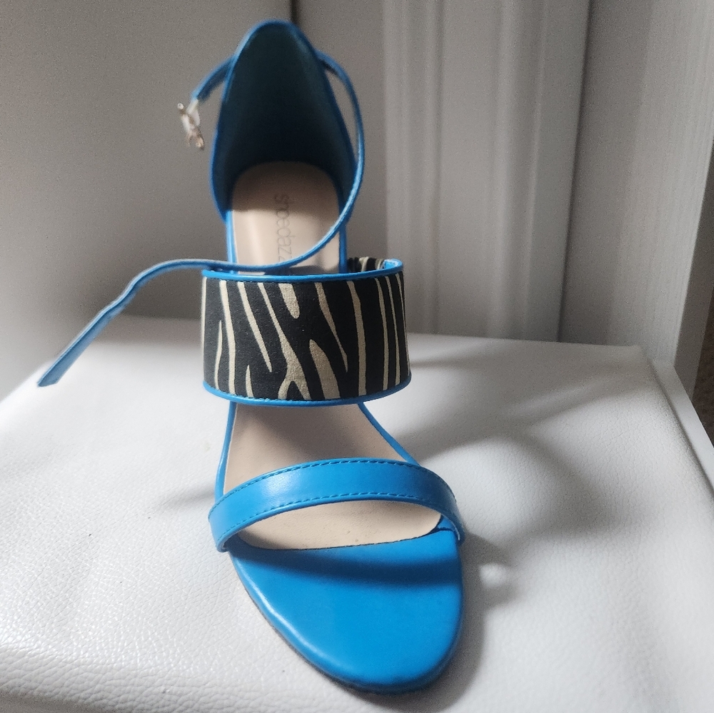 Blue and Black Women's Sandal